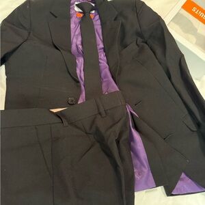 OppoSuits Boys Black Suit with clip on tie